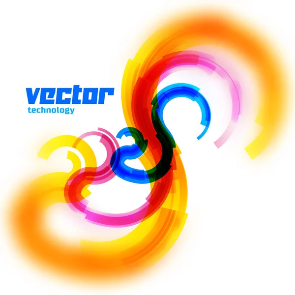 Carte Vectorielle Avec Spirales Jaunes Rouges Bleues Lignes Avec Bord — Image vectorielle