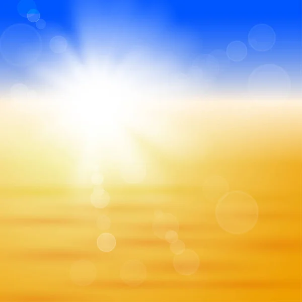 Фон Блискучим Сонцем Спалахами Над Осіннім Полем — стоковий вектор
