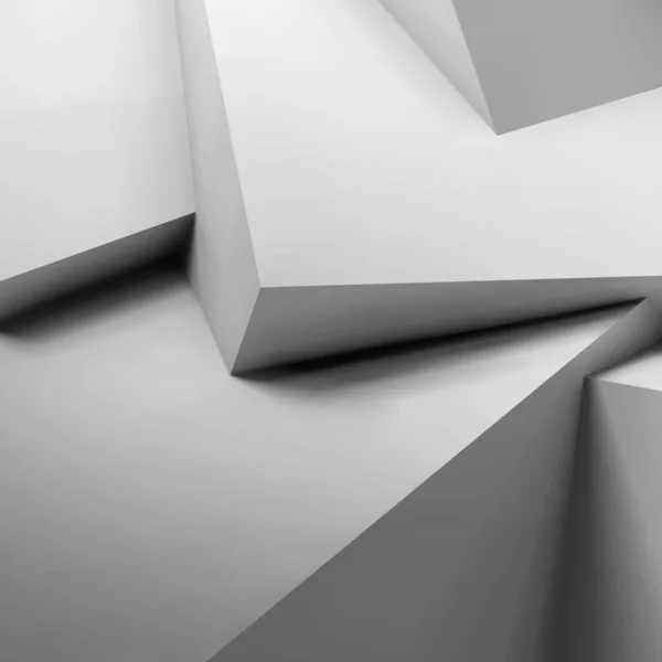 Abstract Geometrische Achtergrond Met Realistische Overlappende Witte Blokjes — Stockvector