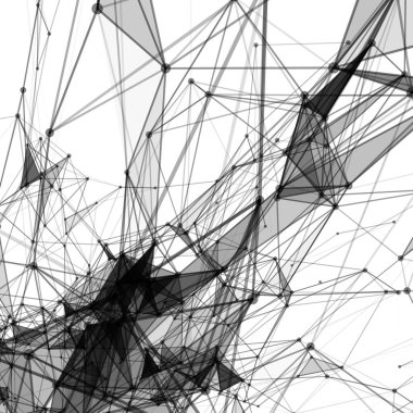 Noktalı ızgara ve üçgen hücreli soyut arkaplan