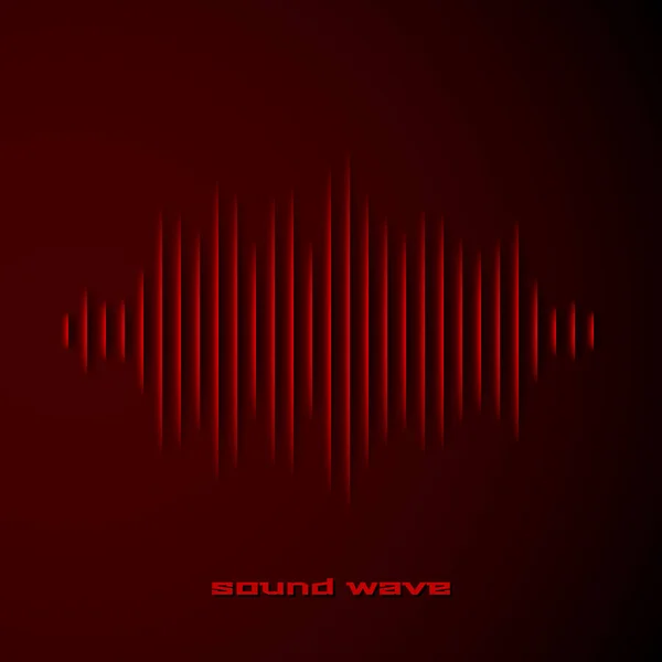 Paper Cut Sound Waveform Sign Shadow — Stock Vector