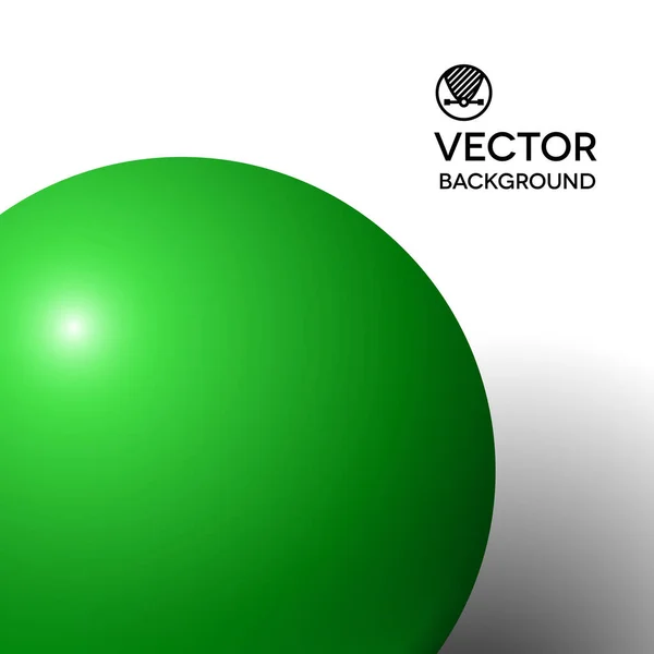 Abstrakter Minimalrahmen Mit Grünem Ball Und Kopierraum — Stockvektor