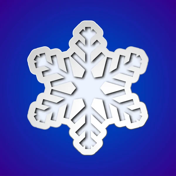 Karte Mit Ausgeschnittener Schneeflockensilhouette Weihnachten — Stockvektor