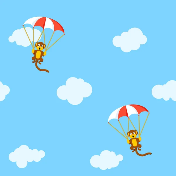 Patroon Van Apen Lucht Met Parachute — Stockvector