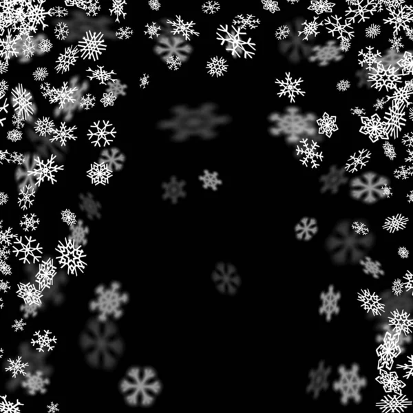 Fondo Nevadas Con Copos Nieve Borrosos Perspectiva — Vector de stock