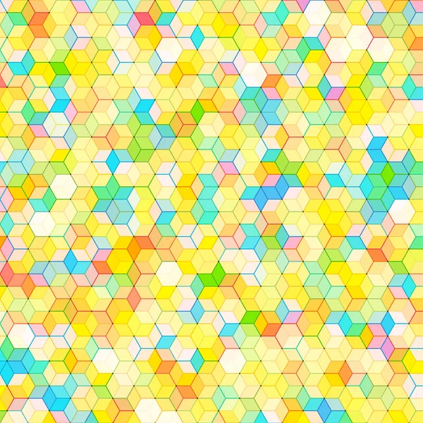 Abstract Background Yellow Stained Glass Hex Polygons — Stock Vector