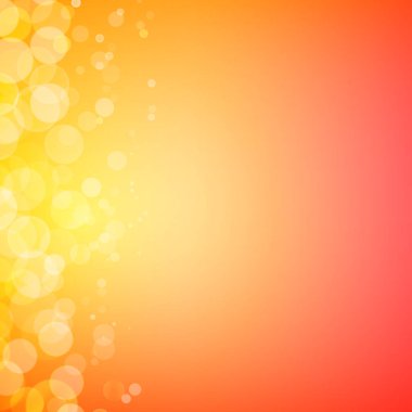 Soyut Bokeh ışıltıları güneşli turuncu arka planda bulanık
