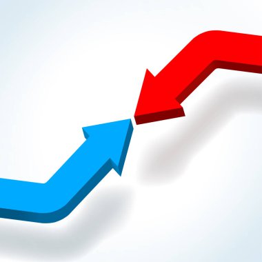 3B mavi ve kırmızı grafik okları bağlanıyor