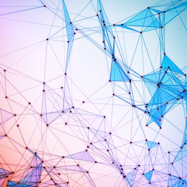 Noktalı ızgara ve üçgen hücreli soyut arkaplan