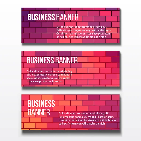 Set Three Horizontal Business Banners Templates — Stock Vector