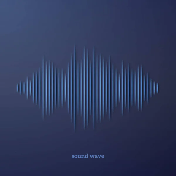 Pappersklipp Ljud Vågform Skylt Med Skugga — Stock vektor