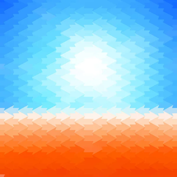 矢印模様のタイルで作られた光沢のある太陽の背景 — ストックベクタ