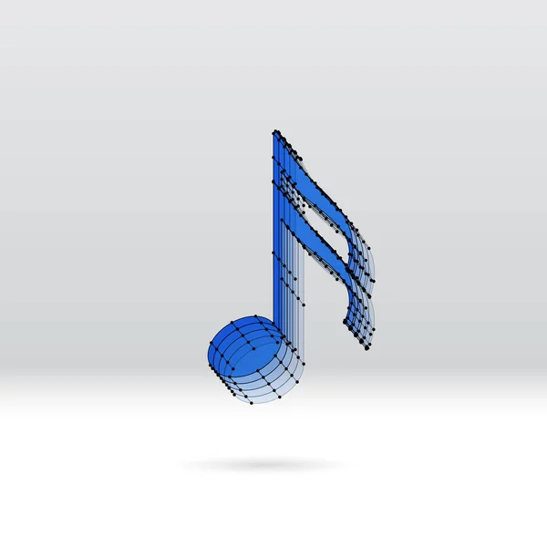 Note Musique Transparente Avec Schéma Fil Pointillé — Image vectorielle