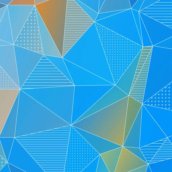 Fondo Geométrico Abstracto Con Triángulos Texturizados Azul Naranja — Vector de stock