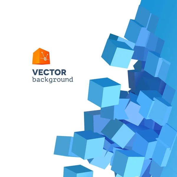 Vector Objeto Explosión Fondo Con Partículas Cúbicas — Vector de stock