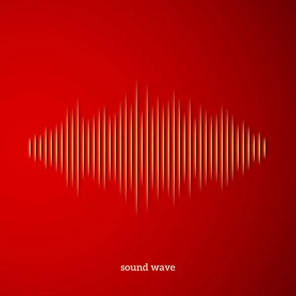 Paper Cut Sound Waveform Sign Shadow — Stock Vector