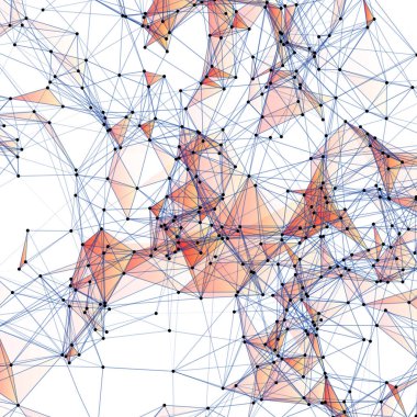 Noktalı ızgara ve üçgen hücreli soyut arkaplan