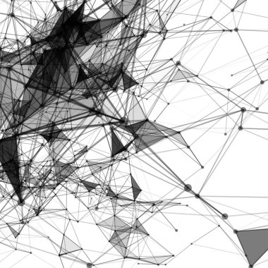 Noktalı ızgara ve üçgen hücreli soyut arkaplan