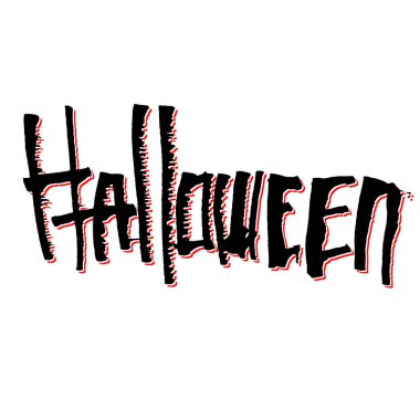 Cadılar Bayramı temalı el yazısı siyah mürekkep harfleri.