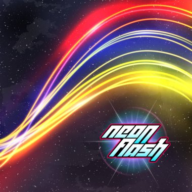 80 'lerin tozlu vhs tarzına sahip Neon çizgileri Yeni Retro Dalga arkaplanı