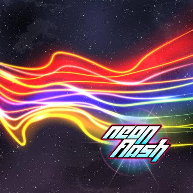 80 'lerin tozlu vhs tarzına sahip Neon çizgileri Yeni Retro Dalga arkaplanı