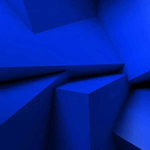 Abstraktní Geometrické Pozadí Realistickými Překrývajícími Modrými Kostkami — Stockový vektor