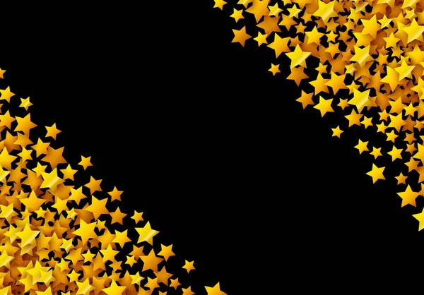 Estrelas Douradas Brilham Espalhadas Cartão Celebração —  Vetores de Stock