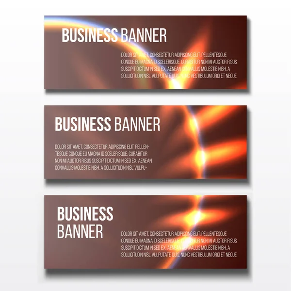 Set Three Horizontal Business Banners Templates — Stock Vector