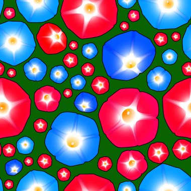 Çiçekli kusursuz desenli ipomoea Sabah zaferi