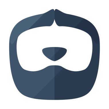 Hippi tarzı bıyıklı düz sakal ikonu