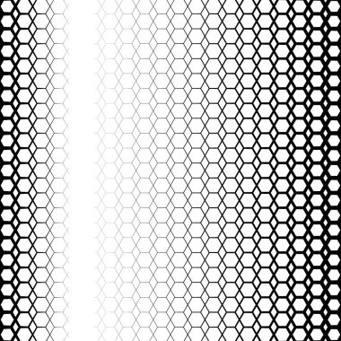 Monokrom altıgen ızgarası gradyanı olan arkaplan