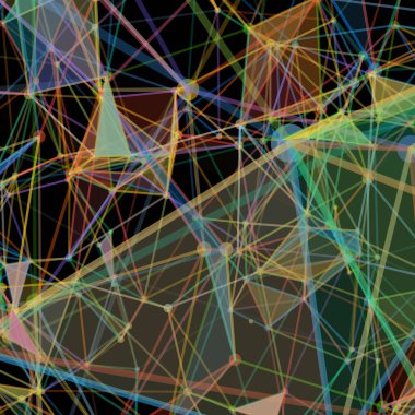 Renkli noktalı kılavuz ve üçgen hücreleri ile arka plan