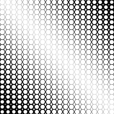 Monokrom altıgen ızgarası gradyanı olan arkaplan