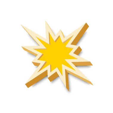 3B tarzı ve gölgesi olan patlama işareti