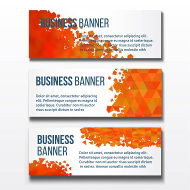 Üç yatay iş afişi şablonu seti