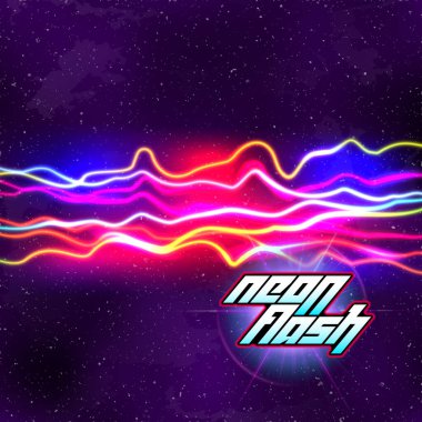 80 'lerin tozlu vhs tarzına sahip Neon çizgileri Yeni Retro Dalga arkaplanı