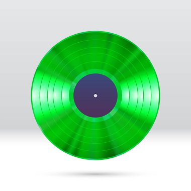 Renkli vinil disk. Parlak oluklu 12 inçlik LP plağı.