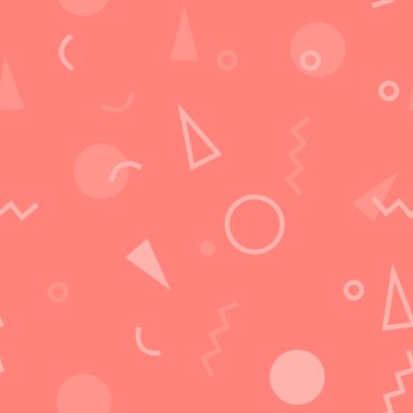 80 'lerin memphis stili ve tek ton renklerine sahip kusursuz desen