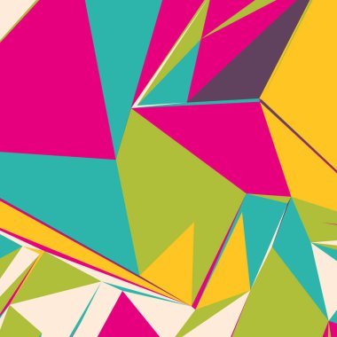 Dergiler, kitapçıklar veya cep telefonu kilidi ekranı için renkli üçgenler içeren soyut arkaplan