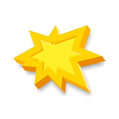 3B tarzı ve gölgesi olan patlama işareti