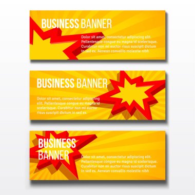 Üç yatay iş afişi şablonu seti