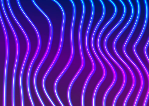 Neon Linien Hintergrund Mit Glühenden 80Er Retro Dampfwelle Stil — Stockvektor