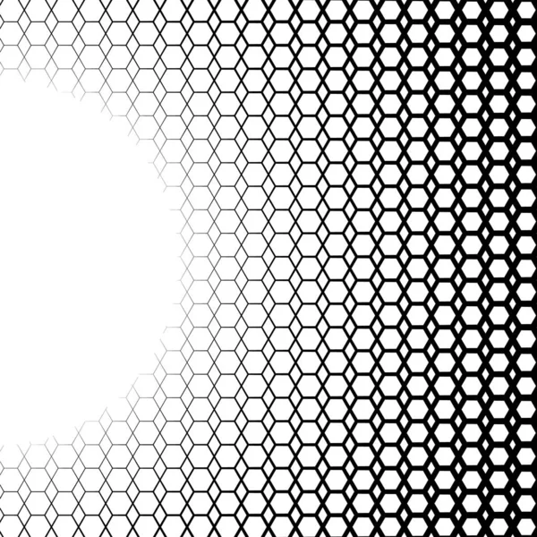 Fond Avec Dégradé Grille Hexagonale Monochrome — Image vectorielle