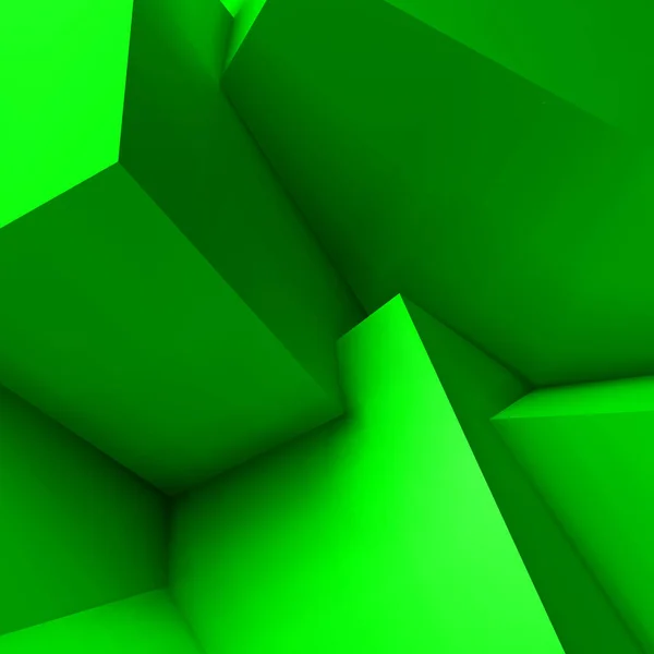 Abstrakter Geometrischer Hintergrund Mit Realistischen Überlappenden Grünen Würfeln — Stockvektor