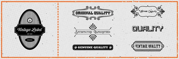 Set Vintage Hipster Labels Grungy Card — Stock Vector