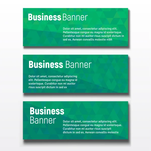 Conjunto Três Modelos Banners Negócios Horizontais — Vetor de Stock