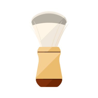 Tıraş fırçası düz simgesi beyaz saplı