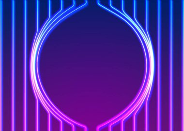 Parlak 80 'lerin geçmişe dönük buhar dalgası tarzıyla neon çizgileri