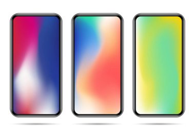 Renkli eğimli akıllı telefon şablonları kümesi
