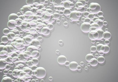 Sabun köpükleri arka planda gökkuşağı renkli köpüklü spiral ya da girdap şeklinde